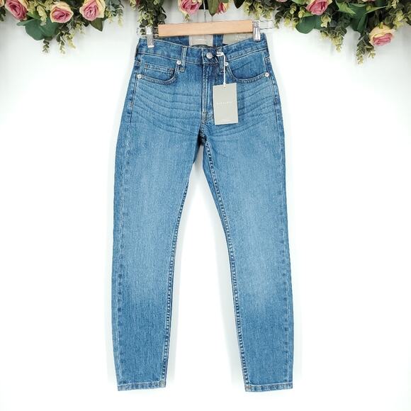 Everlane Mid Rise Medium Wash Ankle Jean 23 - Picture 1 of 9